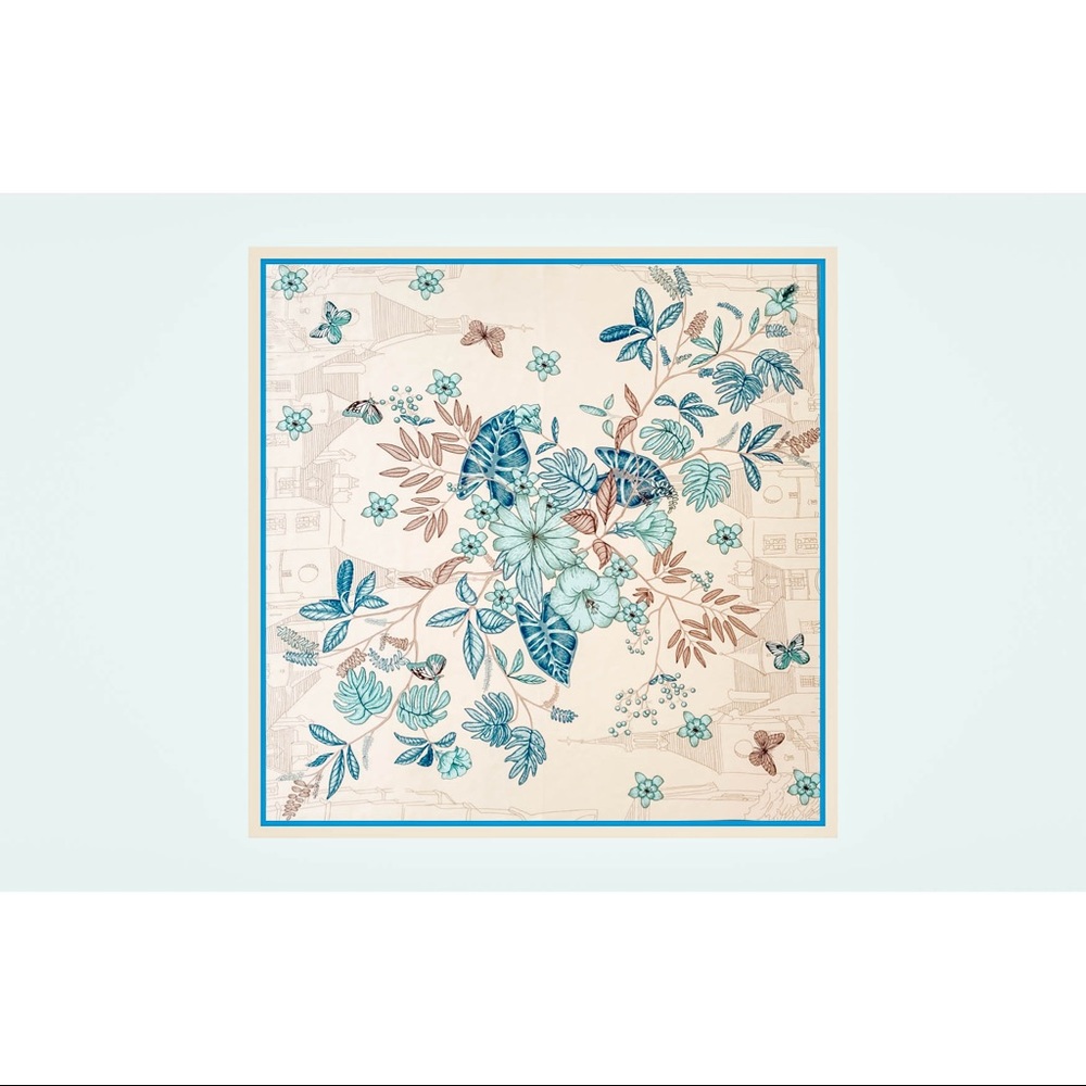 🆕 chic blue floral square scarf/wrap